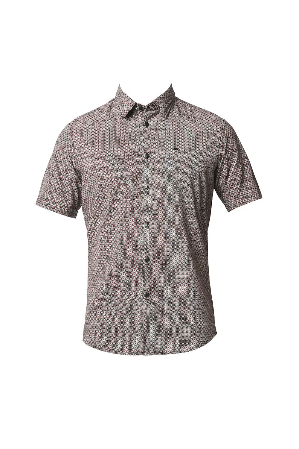 Slim Fit Cotton Viscose Printed Halfsleeves Shirt