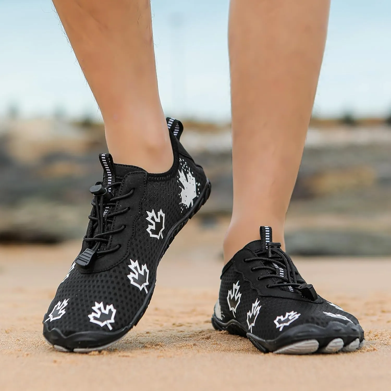 Smoneyful Barefoot Shoes for Men Women, Breathable Wide Toe Barefoot Shoes, Non-Slip Minimalist Athletic Footwear, for Walking, Running, Hiking