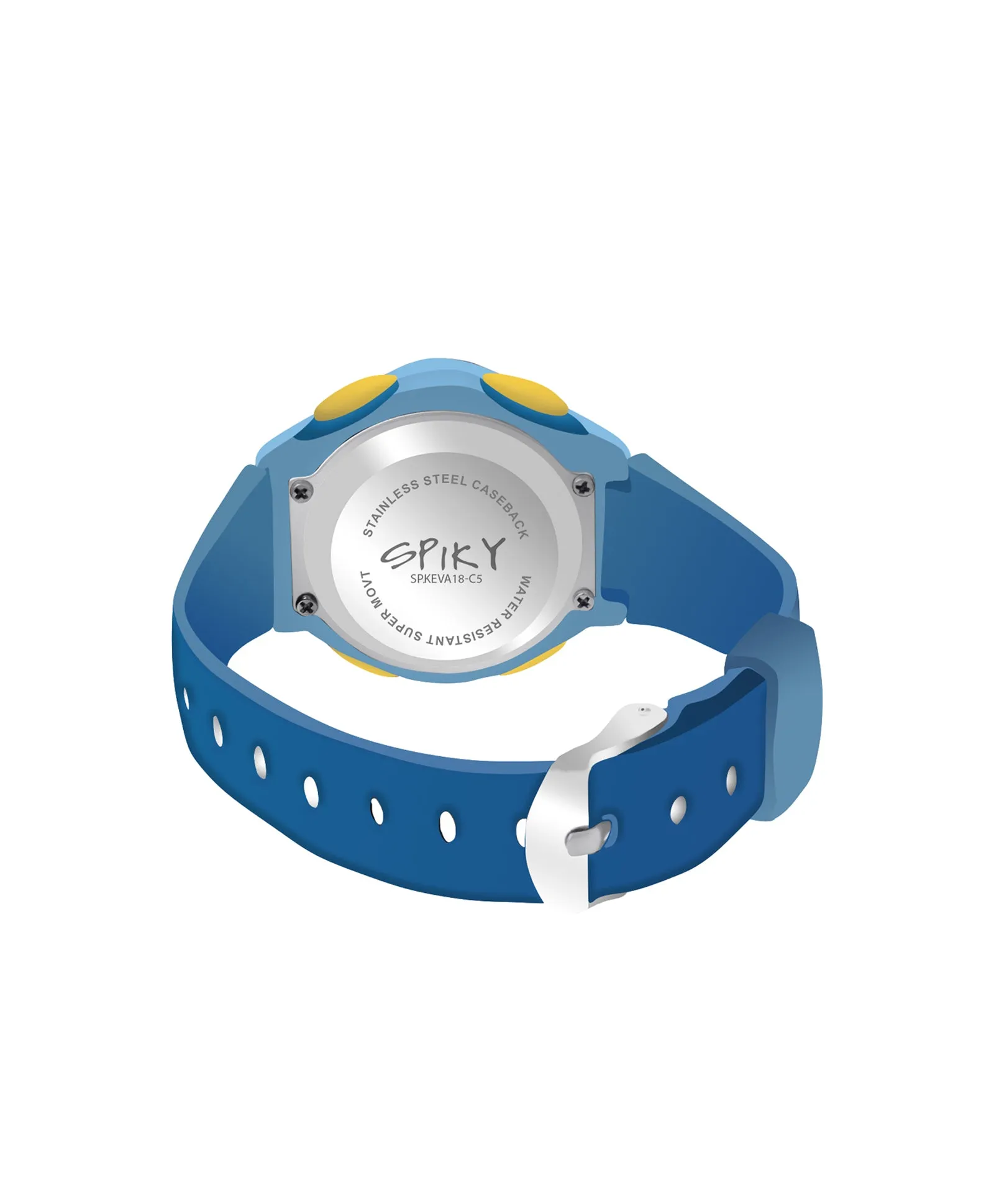 Spiky Eva18 Printed Strap Round Sports Digital Watch - Green