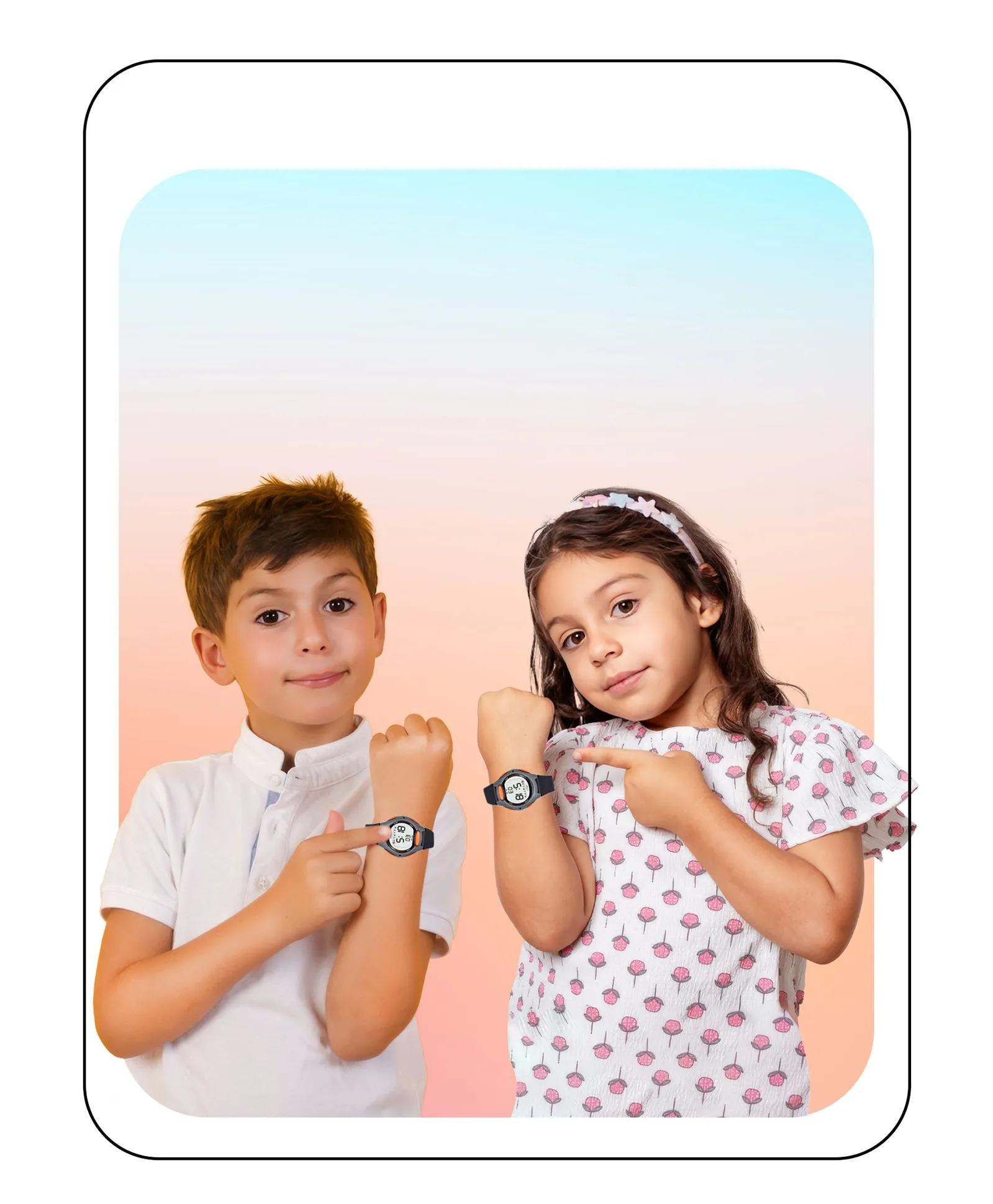Spiky Round Digital Kids Sports Watch - Blue