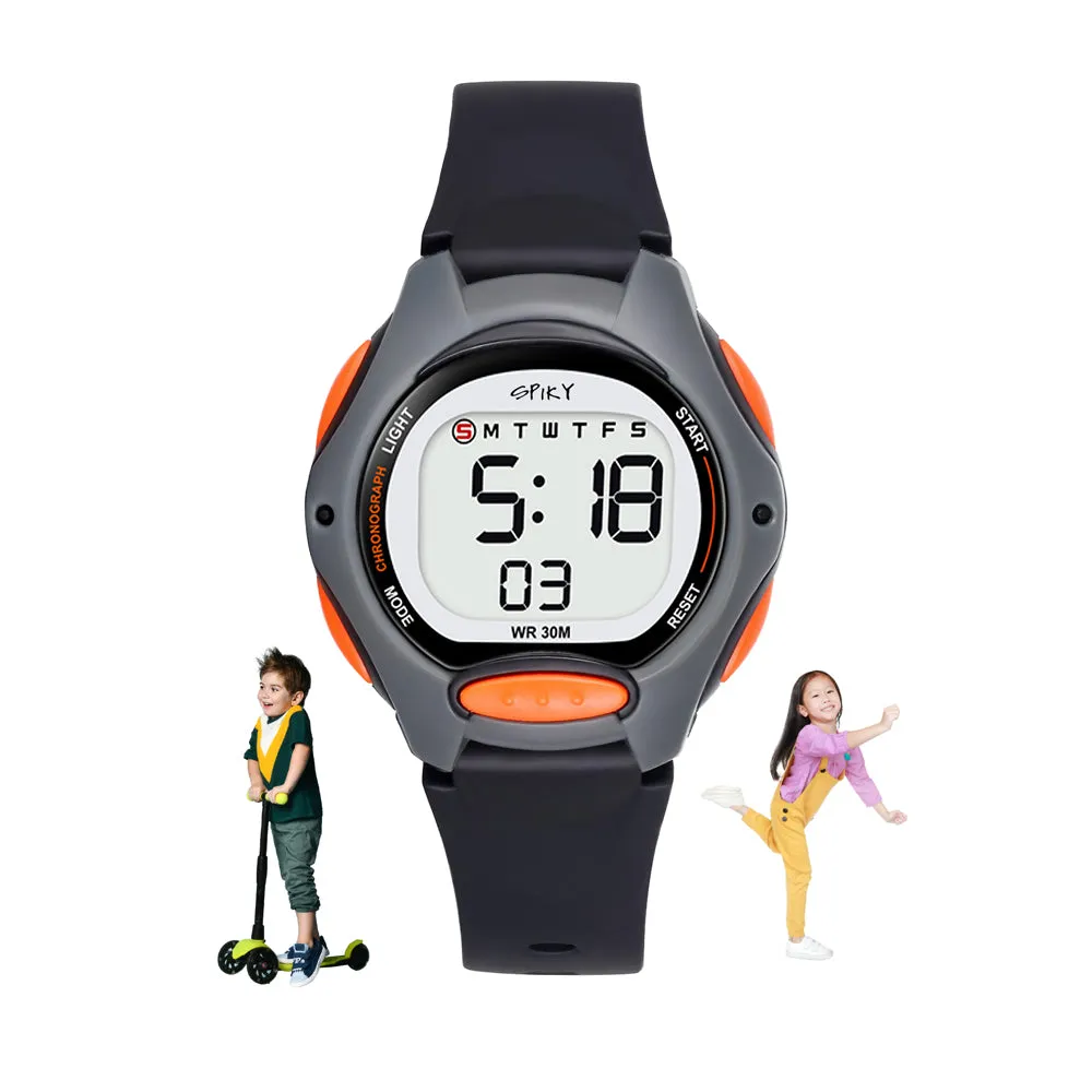 Spiky Round Digital Kids Sports Watch - Blue