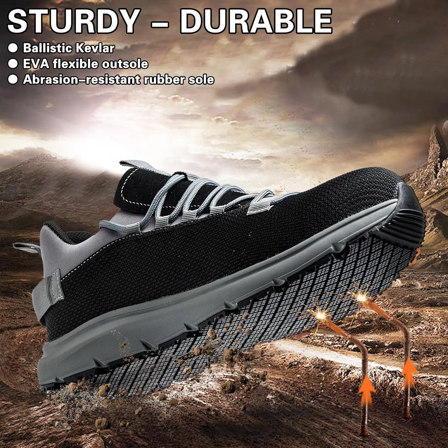 Steel Toe Non Slip Work Shoes for Men WomenWaterproof Lightweight Safety Sneakers
