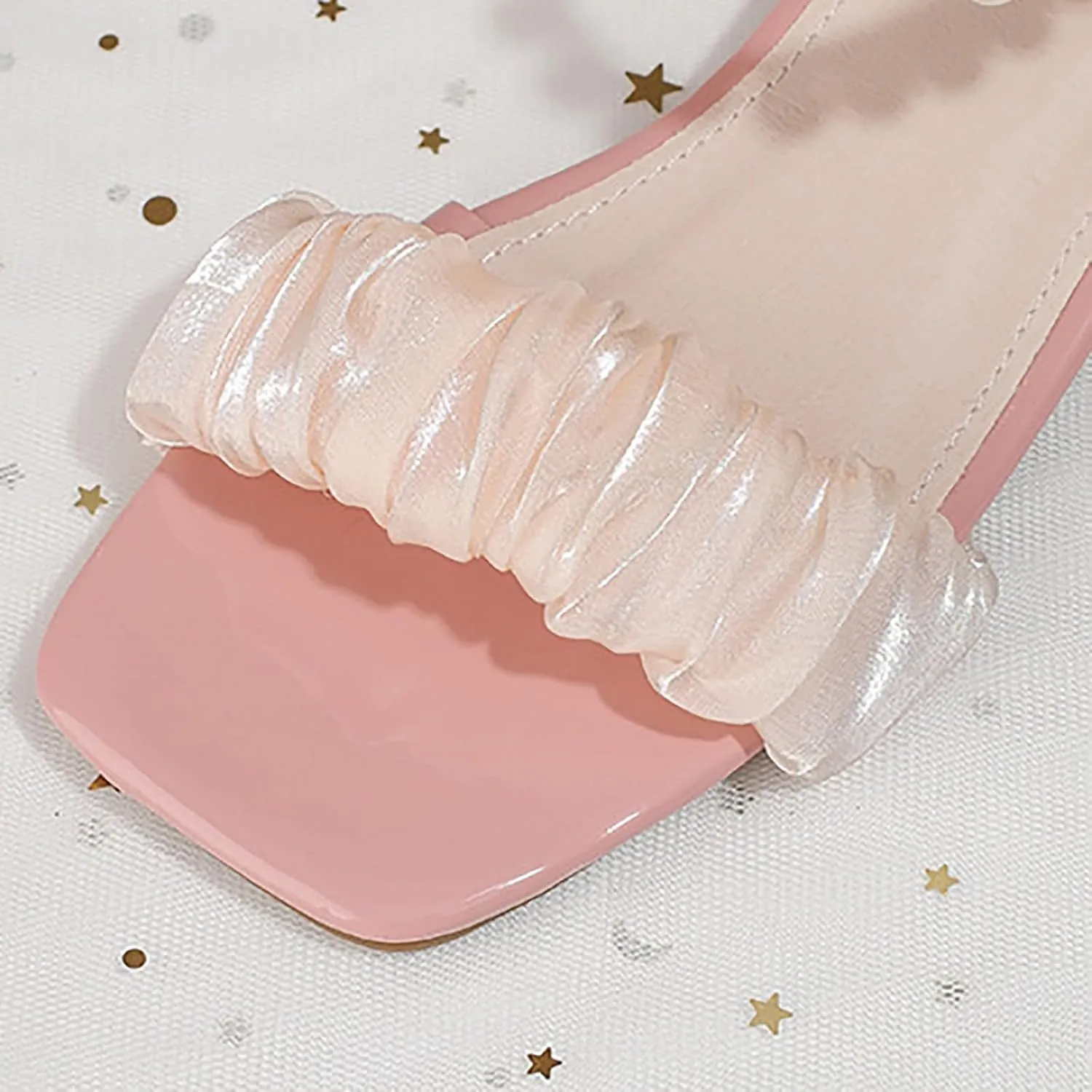 Summer Dress Shoes for Kid/Big Kid Children's Sandals With Pearls Sweet Lace Thick Heels Square Toe Soft Sole Children's Sandals