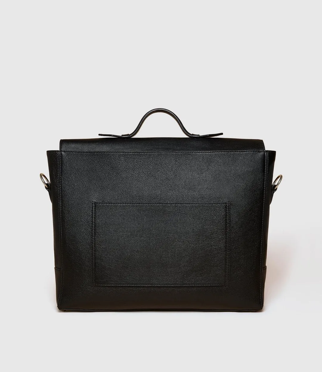 The Rider Briefcase in Buffalo Black Leather