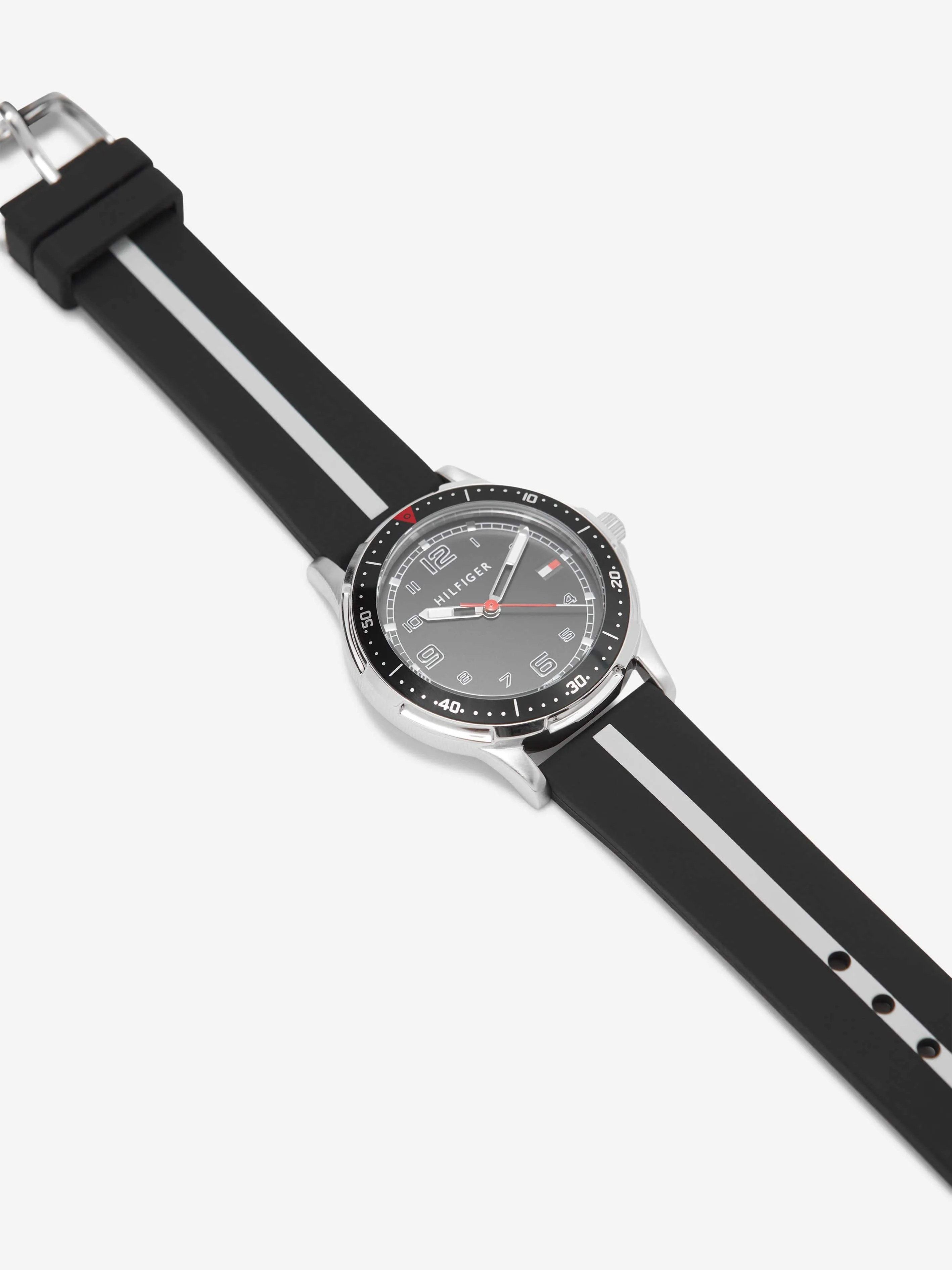 Tommy Hilfiger Boys Logo Strap Watch in Black in 34mm (One Size)