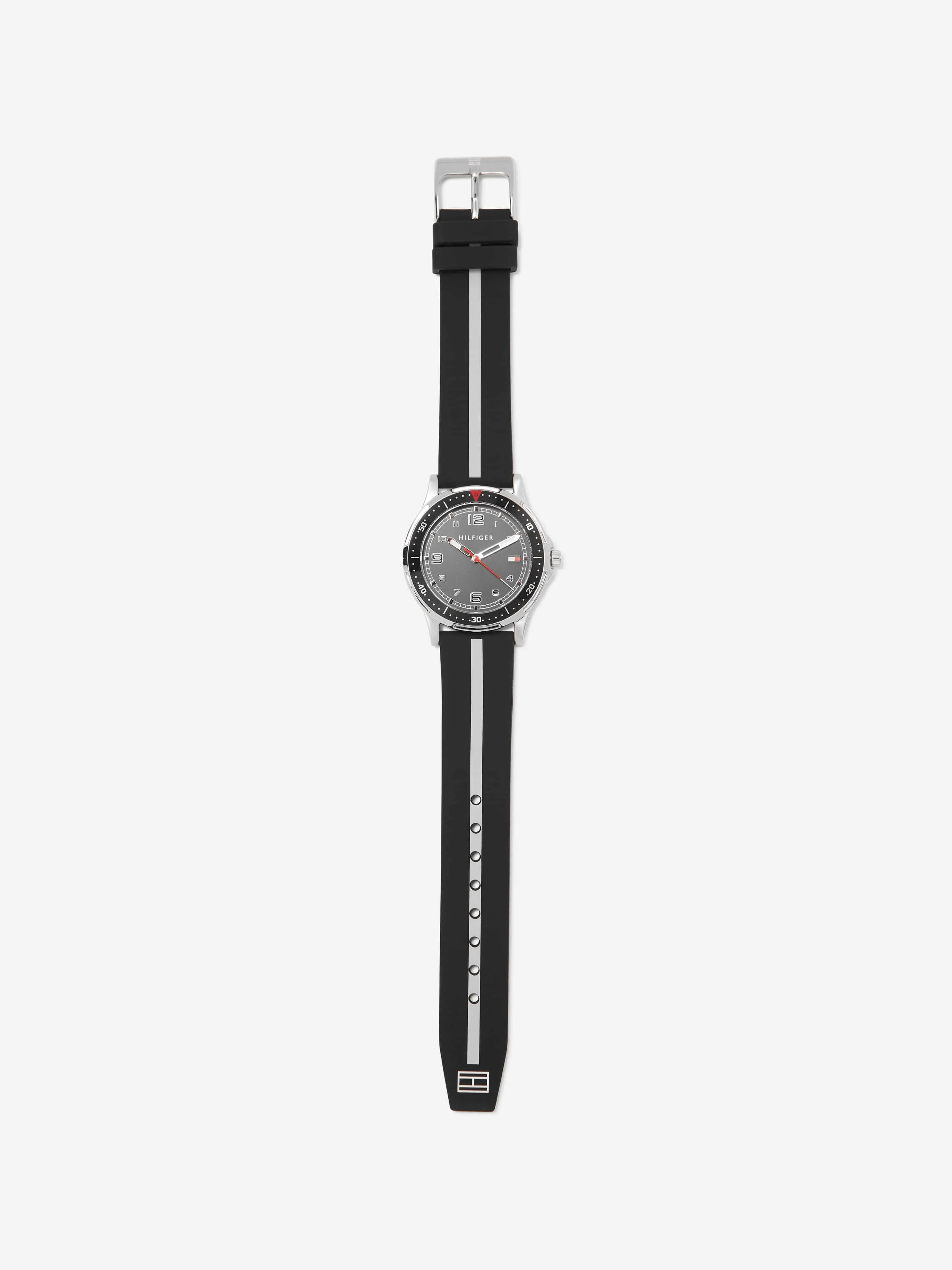 Tommy Hilfiger Boys Logo Strap Watch in Black in 34mm (One Size)