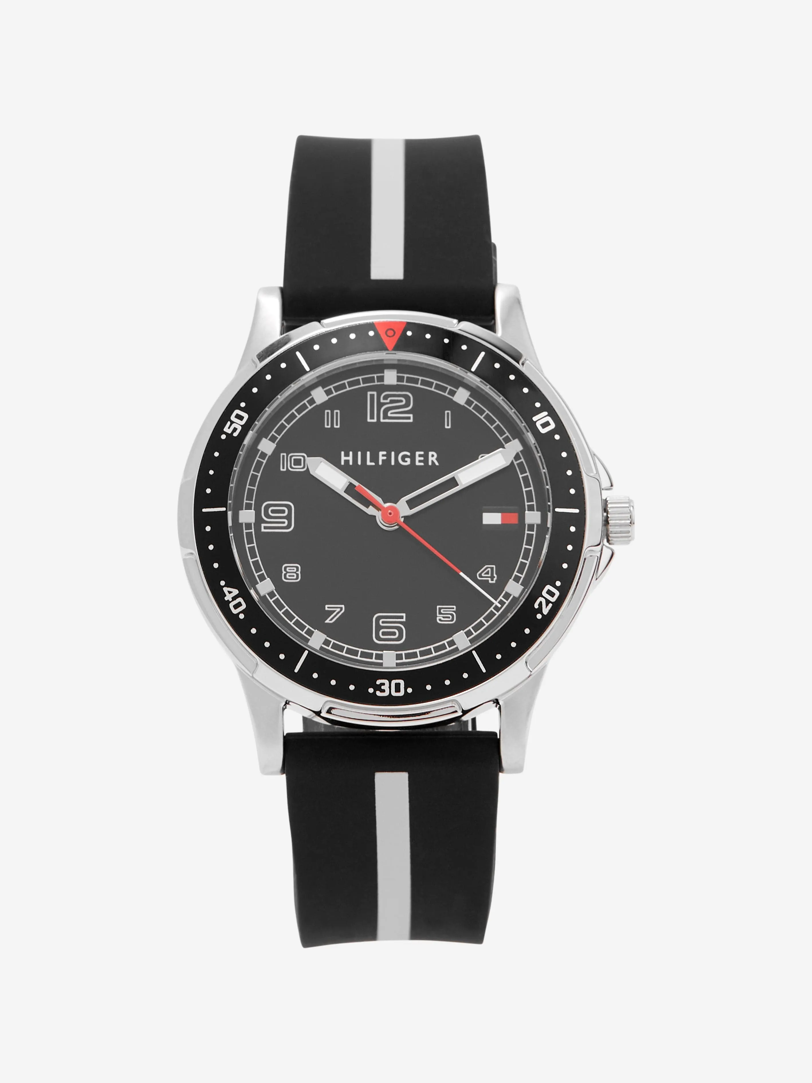 Tommy Hilfiger Boys Logo Strap Watch in Black in 34mm (One Size)