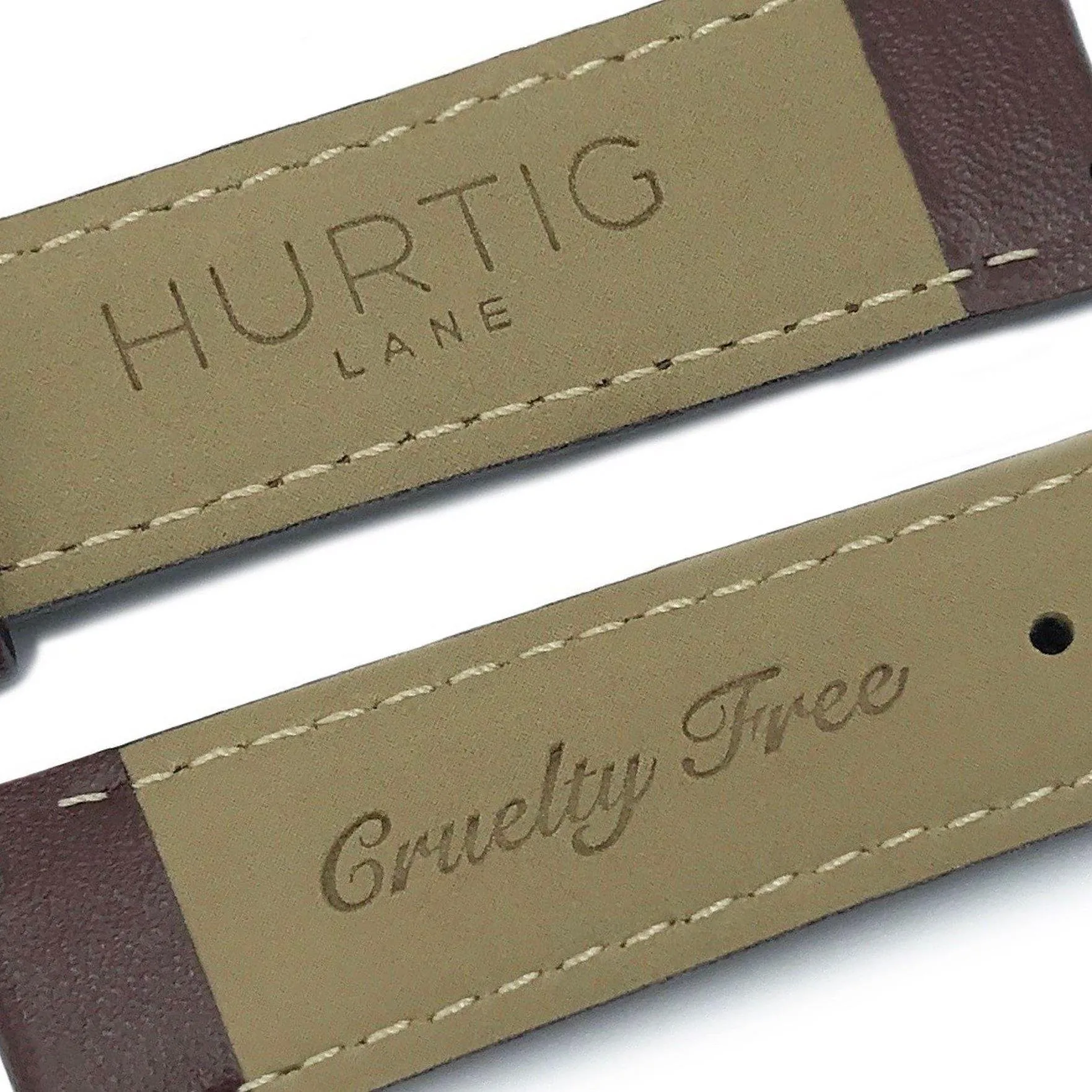 Vegan Leather Watch Strap- Chestnut and Gold