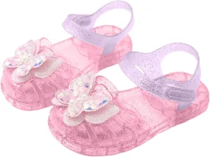 Walking Shoes for Boys Girls Sandals for Girls Kids Toddler Dress Up Flat Sequins Butterfly Mary Jane Shoes Summer Casual Sandal Pink