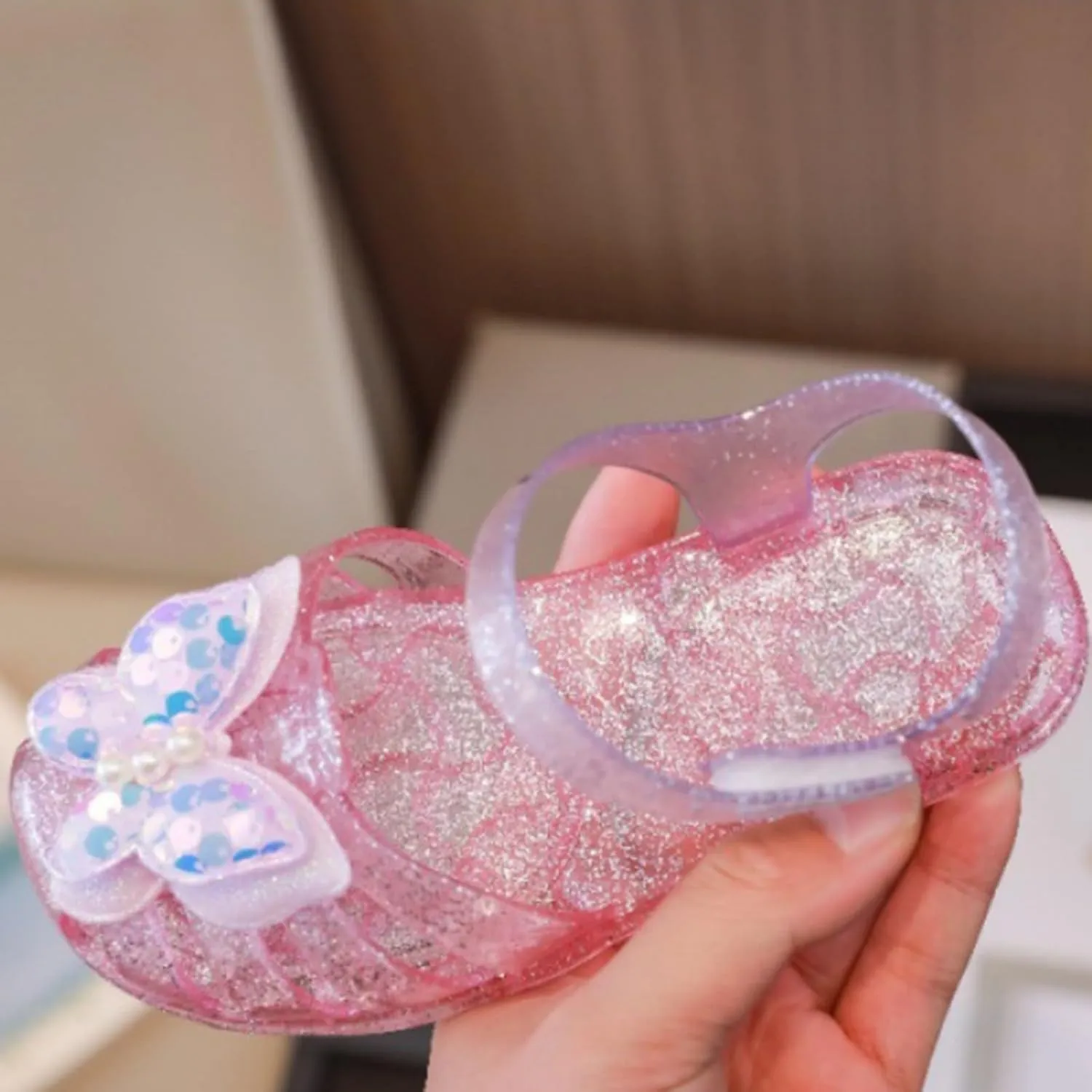 Walking Shoes for Boys Girls Sandals For Girls Kids Toddler Dress Up Flat Sequins Butterfly Mary Jane Shoes Summer Casual Sandal