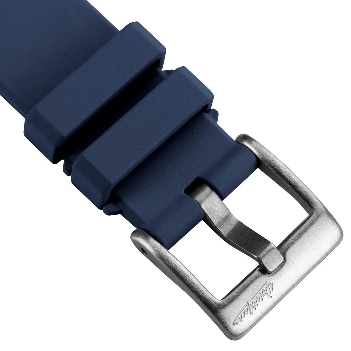 WatchGecko Curved Ends Rubber Watch Strap - Blue